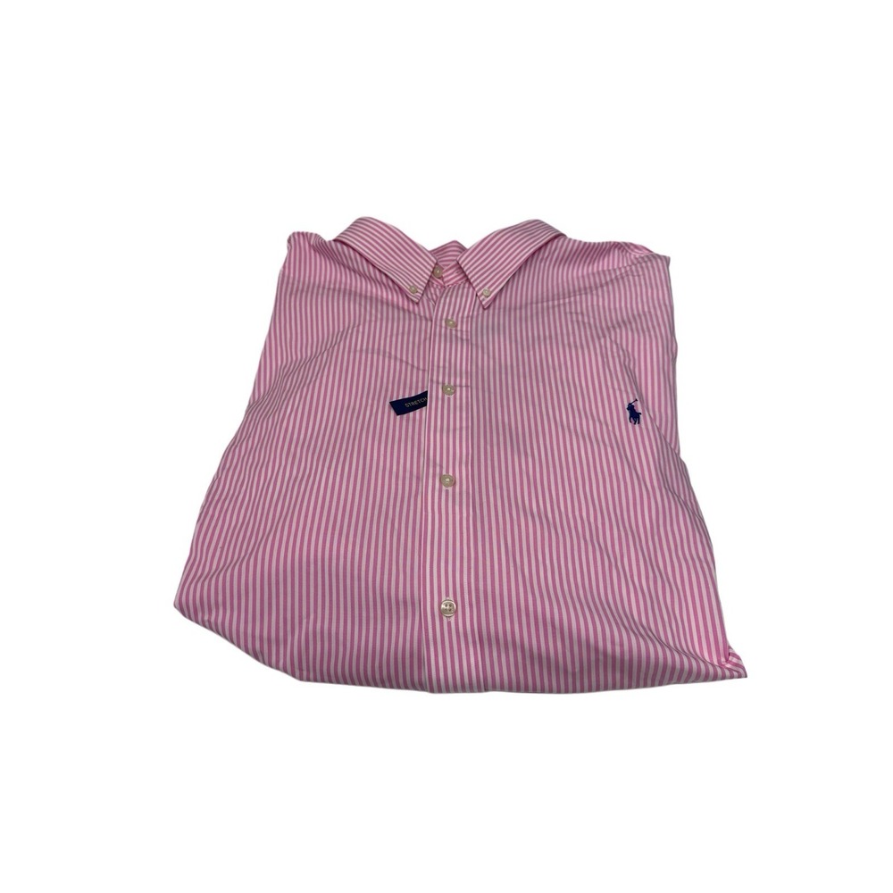 Polo Ralph Lauren pink white striped 50/1 poplin button-down shirt 4XB NWT
